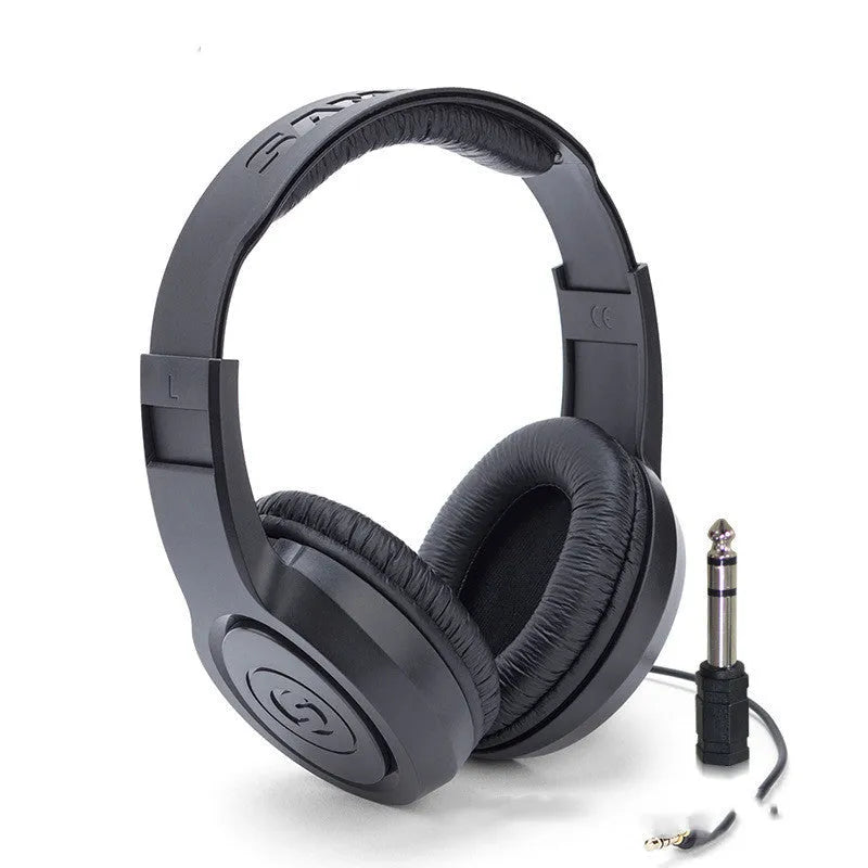 Fully enclosed monitoring earphones headworn over-ear black wired industrial style headphones