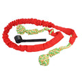 Cotton thread dog tug of war rope toy in choice of black, grey, or red colours.