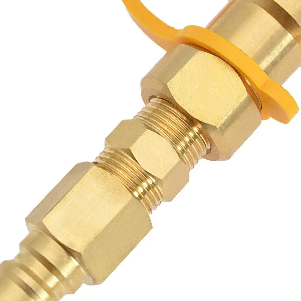Brass gas propane conversion charging connector with 3/8 American standard thread