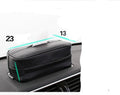 Black and beige PU leather hanging organiser box for car or home storage.