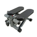 Silver grey household mini treadmill waist slimming machine with hydraulic resistance system.