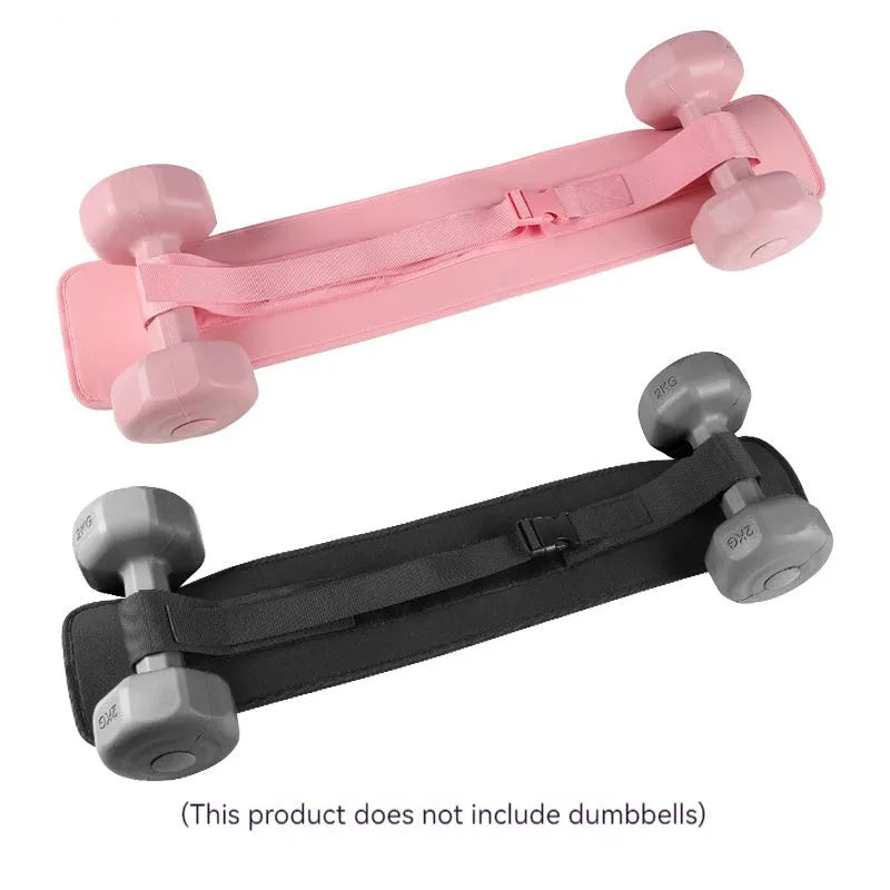Black or pink weight-bearing hip bridge fitness belt for dumbbell barbell training