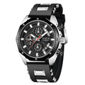 Lige LG8908 men's quartz sport watch with 46mm round dial, silicone strap, and luminous hands