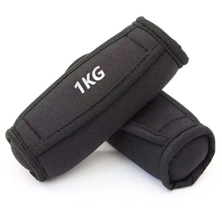 Soft dumbbell hand grip sandbag in pink, blue, purple, or black, 0.5kg or 1kg pair for running fitness.