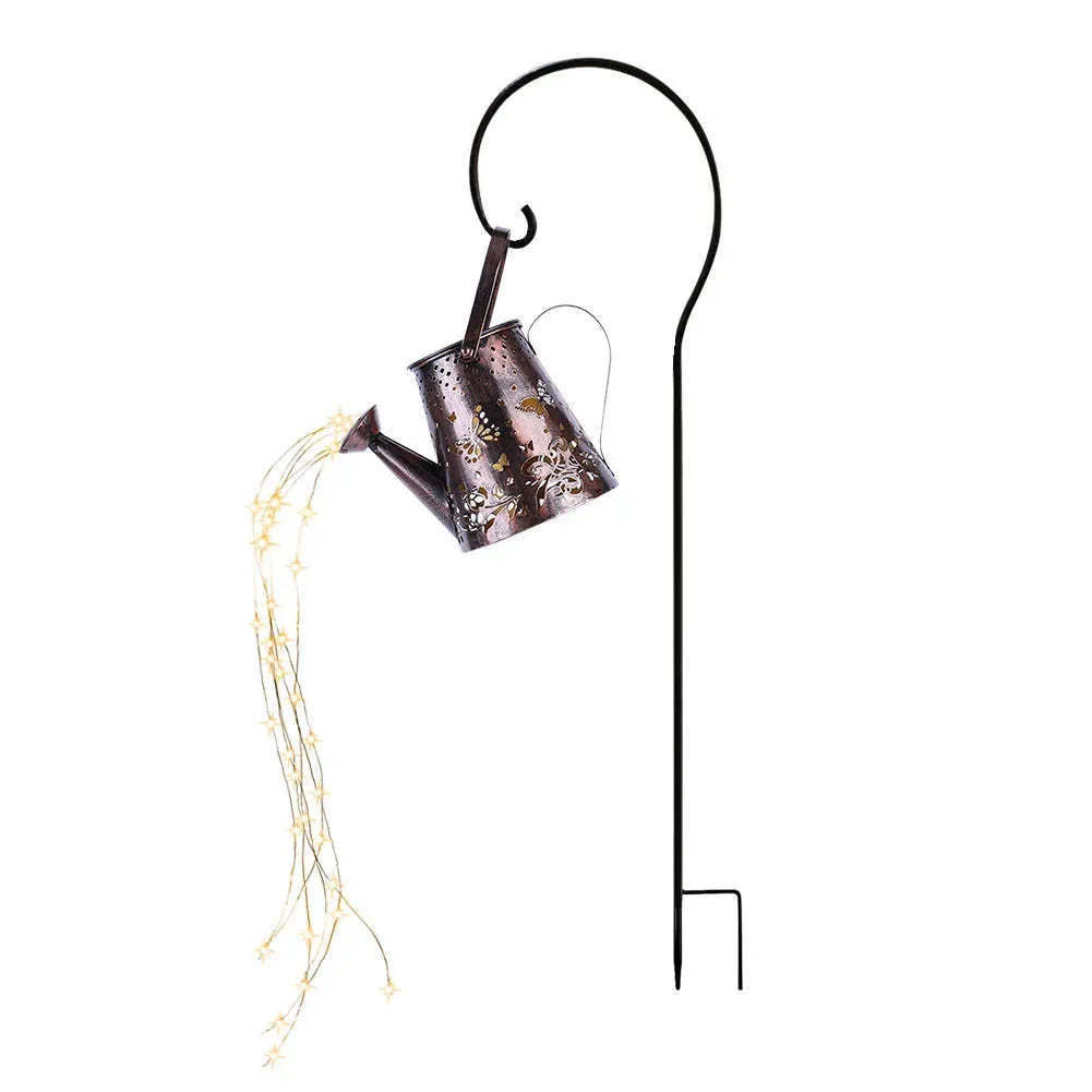 Iron solar garden lamp with butterfly pattern design for outdoor lighting
