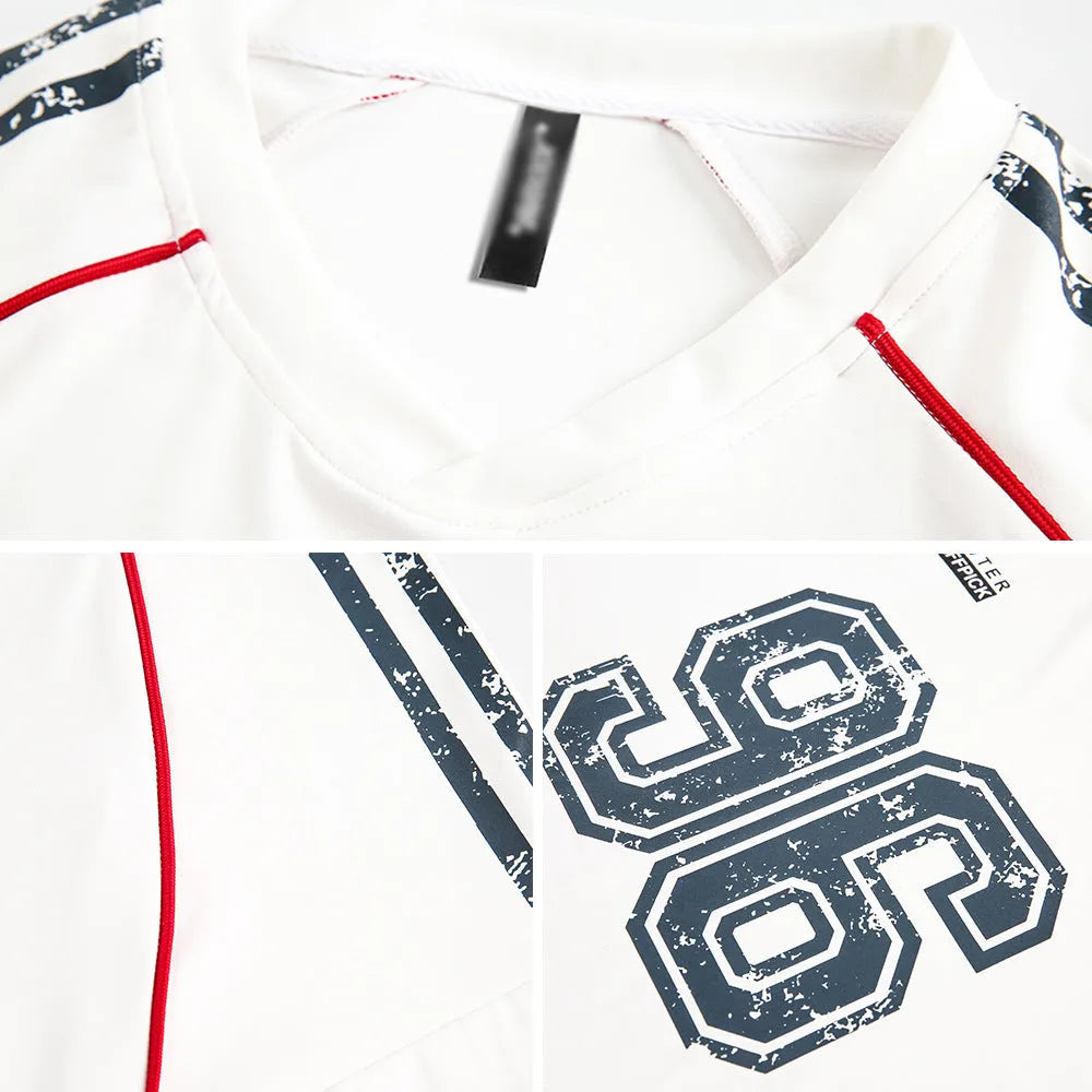 Sports loose baseball clothing top for men and women in cotton blend, available in black and white