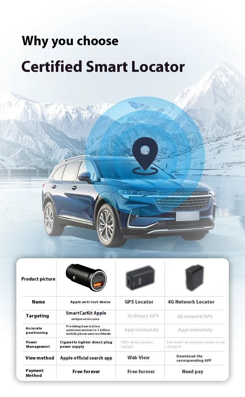 Black car charger GPS tracker locator device with ABS plastic construction