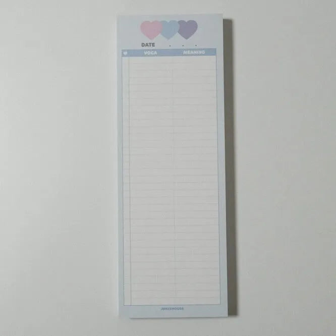 Vertical English words notepad with double-sided printing in half B5 size