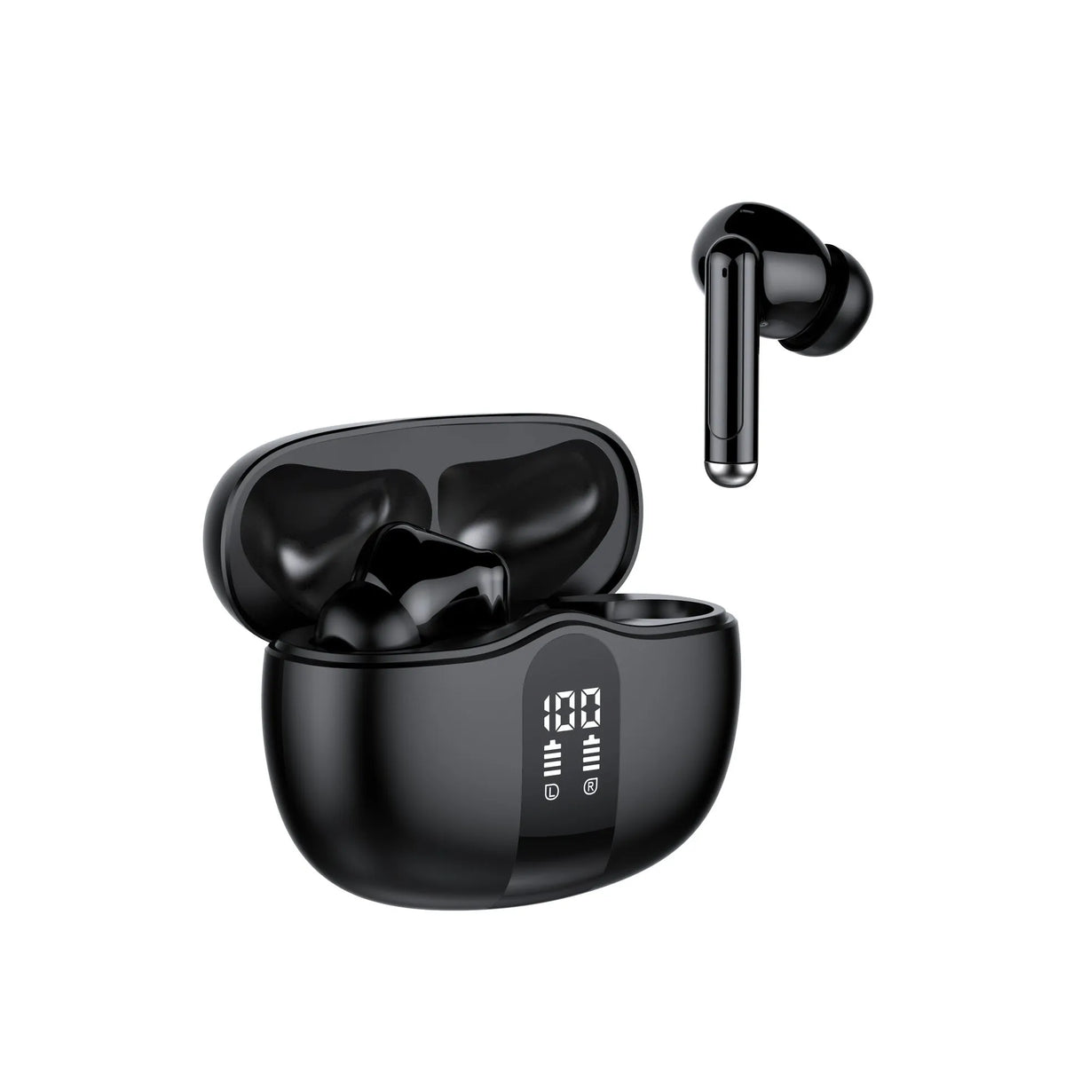 Noise cancelling in-ear sports Bluetooth headset in black or white with Type-C charging case