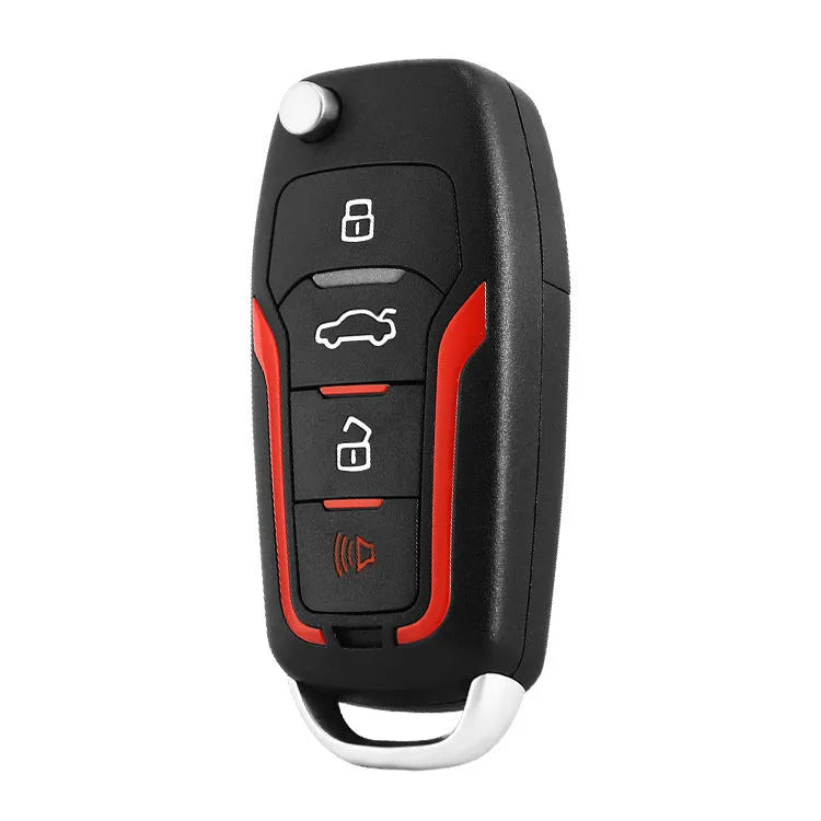 Red and frosted black car alarm remote control system with two remotes for vehicle security