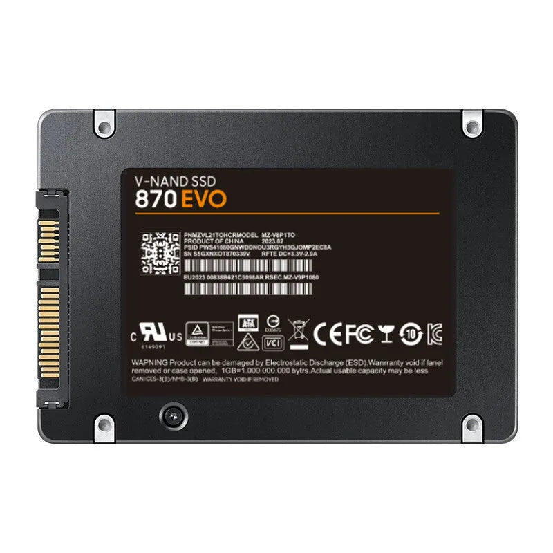 Samsung 870 EVO 2.5-inch SATA III internal solid-state drive for PC upgrade.