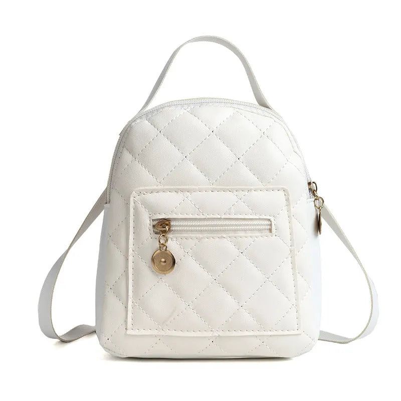 Korean style embroidered hard case backpack for girls in black, pink or white colours