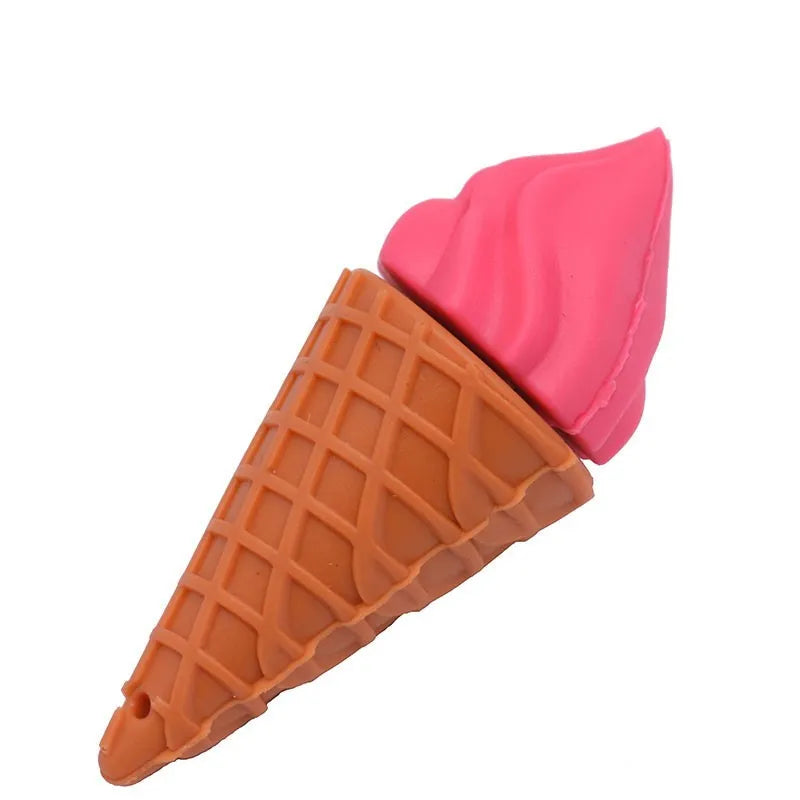 Mini ice cream shaped USB flash drive on a white background.
