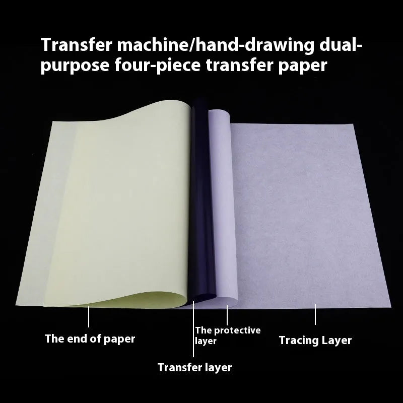 A4 tattoo transfer paper pack with transfer paste gel for hand-drawn or machine-converted stencils