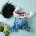 Halloween Bloody Doll pet costume for dogs and cats, polyester pet clothing in sizes S, M, L, and XL
