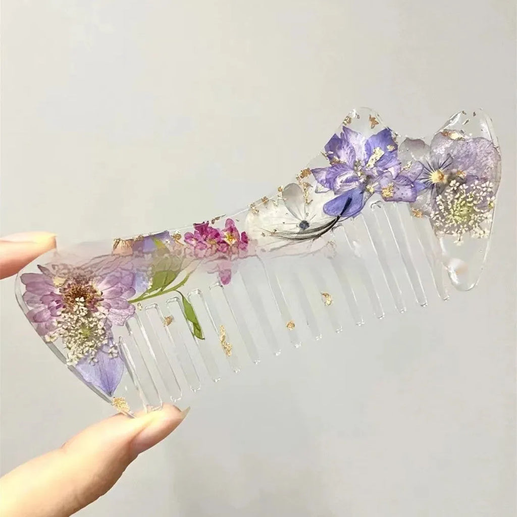 Crystal glue mirror glossy comb made of resin under 10cm with shiny finish, available in multiple colours