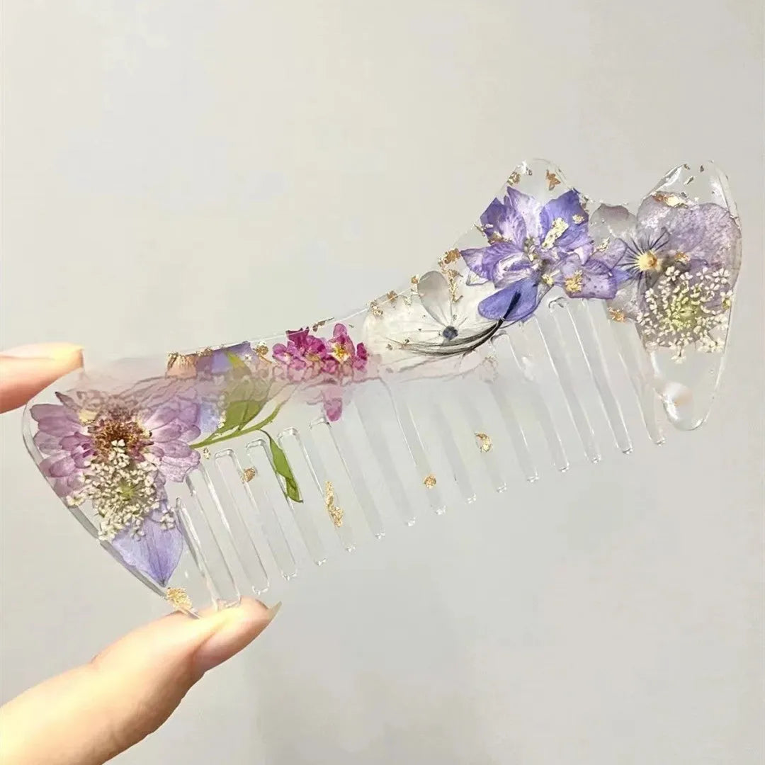 Crystal glue mirror glossy comb made of resin under 10cm with shiny finish, available in multiple colours