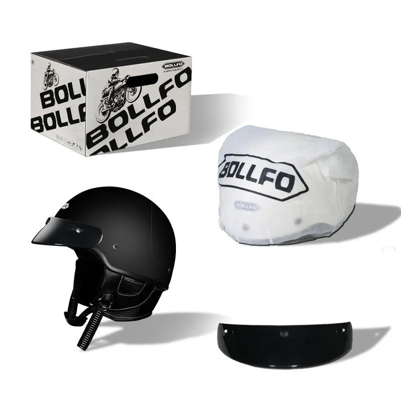 Retro biker-style motorcycle helmet in cement grey colour with ABS shell construction.