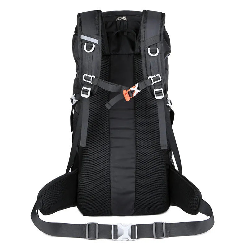 50L nylon mountaineering backpack in Army Green for outdoor hiking