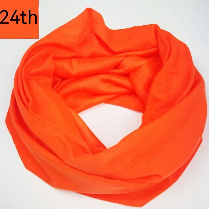 Seamless magic headscarf in polyester for outdoor sports showing tube bandana design