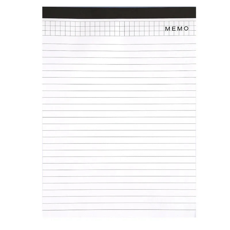 A4 tearable notebook with wireless adhesive binding and grid pattern paper for meeting minutes