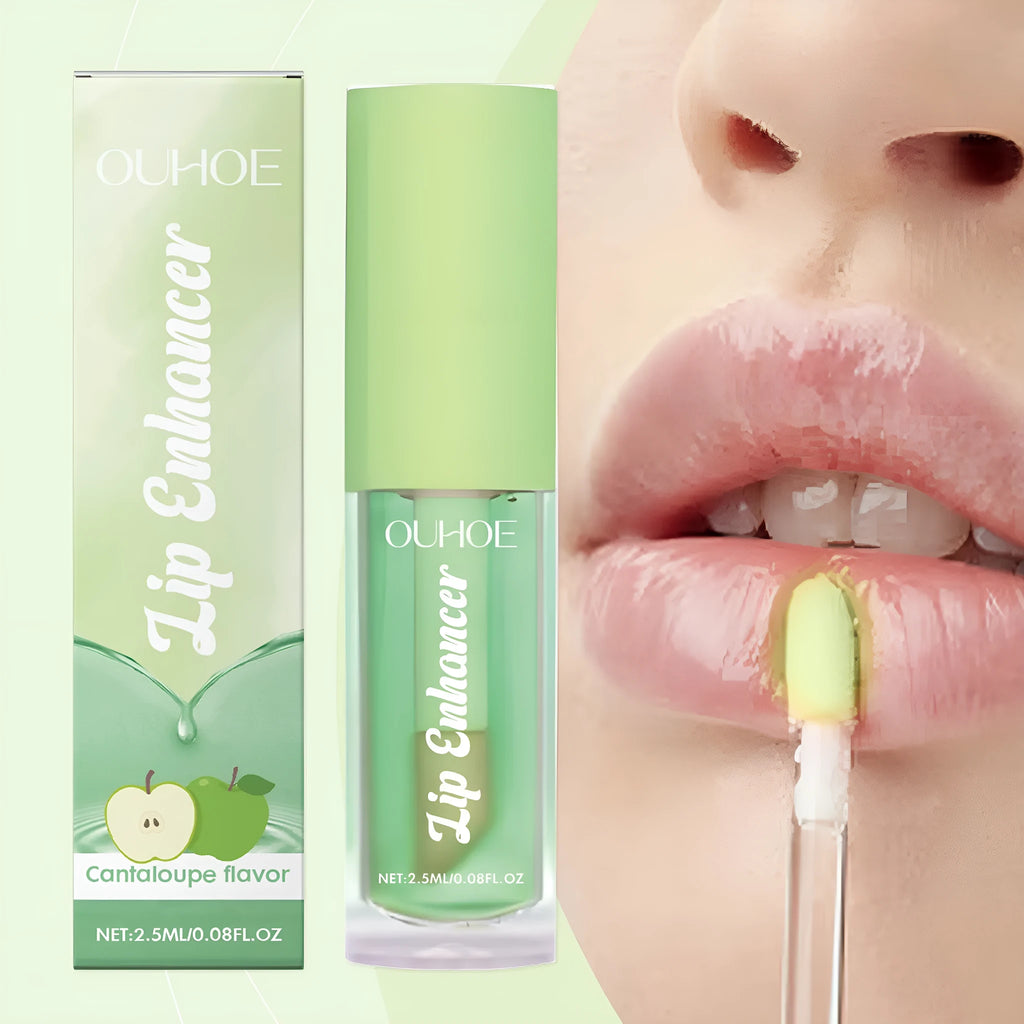 Green apple flavour moisturising lip oil with plant oils and ceramide