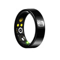 Black ceramic smart ring for heart rate, blood oxygen and sleep monitoring with charging accessories