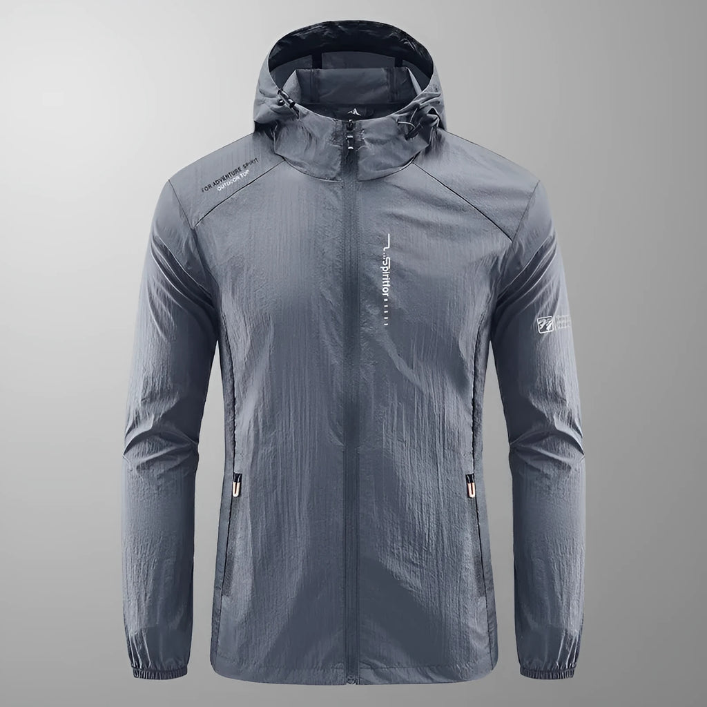 Men's lightweight hooded summer jacket in nylon fabric, loose fit design