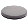 A grey rotating car seat cushion with a non-slip base, shown on a car seat.