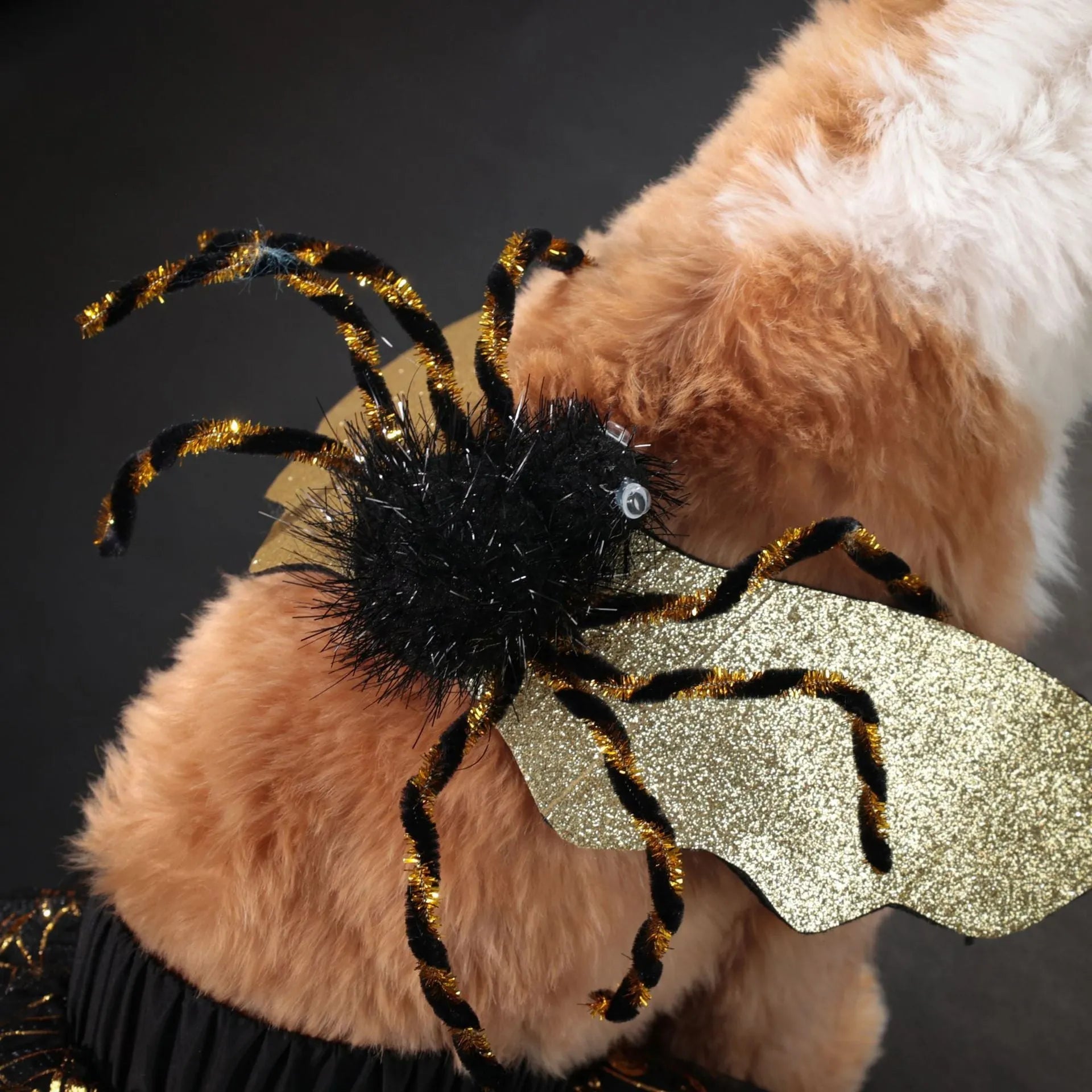 Polyester dog Halloween costume suit shown in a single colour, available in sizes S, M, L, and XL.