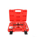 Opel 1.4 LUJ engine timing tool kit with seven red chrome-vanadium steel tools on a grey background.