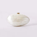 Acrylic oval crossbody bag with chain strap in solid colour, cotton lining, 21.5x12.5x9cm size