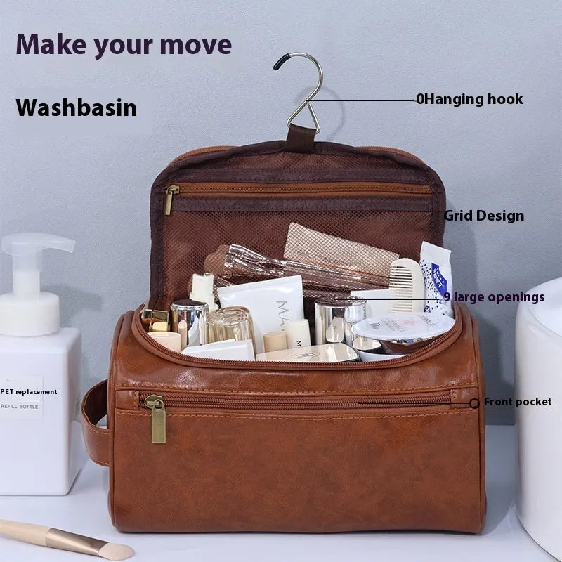 Portable large capacity waterproof cosmetic makeup bag in European retro style