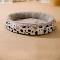 Grey detachable pet bed with velvet cover for small to medium dogs and cats