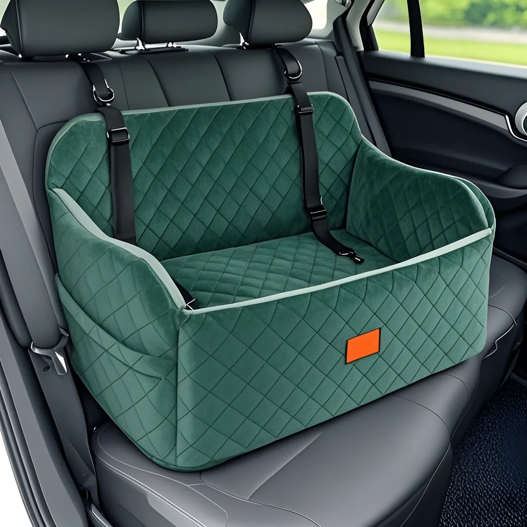 Washable car rear cloth dog kennel 76x48x38cm for medium and large dogs in grey, green, black, black grey, or dark brown