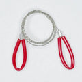 Outdoor survival steel wire saw with leather case in black colour showing 70cm length