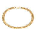 18K gold thin Cuban chain bracelet for men in titanium steel with vacuum electroplated finish, gold colour