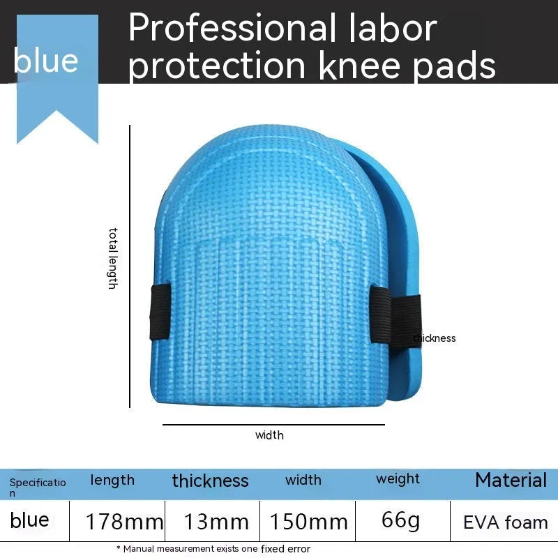 A pair of thick EVA foam knee pads in a choice of colours, for use on hard floors during auto repair or construction.