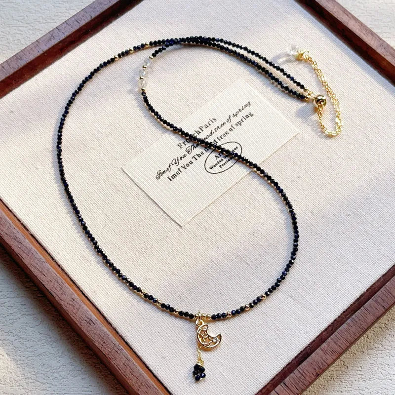 Blue gold sand stone three-ring multi-layer bracelet for women showing manual craftsmanship