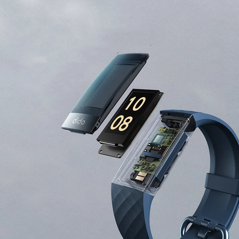 Y6 Black smart bracelet with 1.1-inch screen showing blood pressure, blood oxygen and heart rate monitoring display