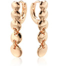 Gold retro long round circle earrings with copper weaving texture
