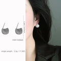 Geometric drop earrings with golden bean clusters and flash diamond accents in gold and white colour options
