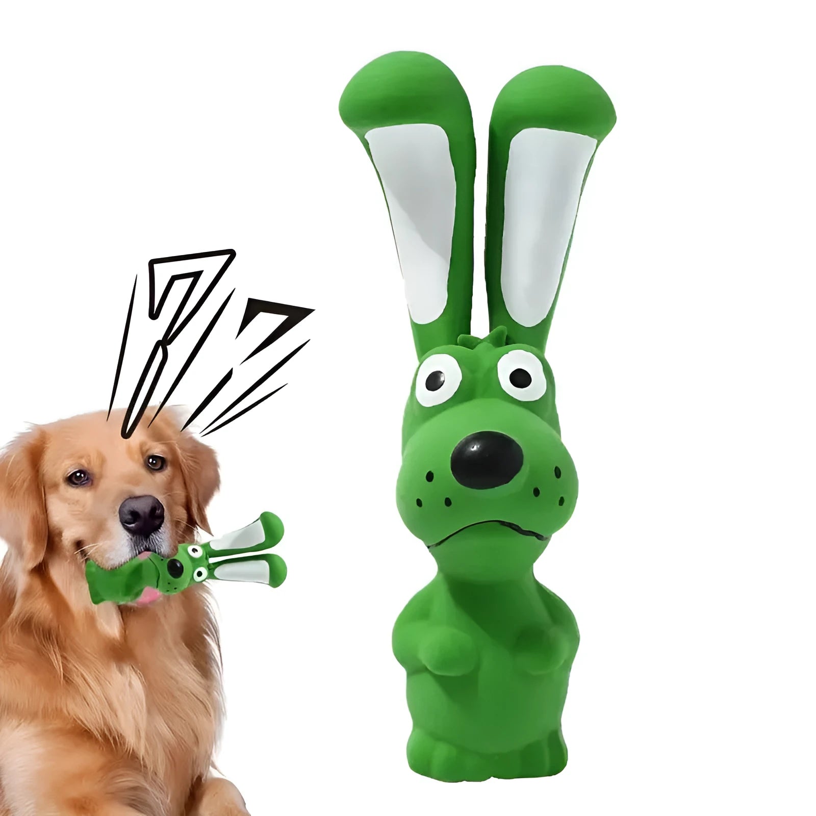 Blue and green pet latex hippo squeaky toy with crinkle texture for indoor dog play