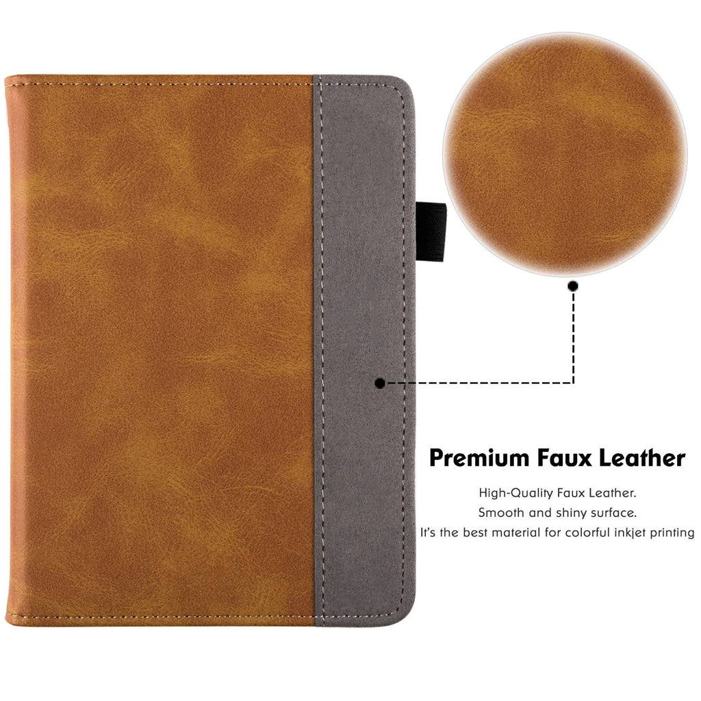Kindle Paperwhite 11 leather protective case with wrist strap bracket shown in a selected colour.
