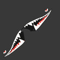 Shark design car body vinyl sticker decal showing large format dimensions on vehicle panel