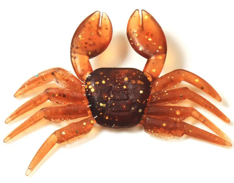 8cm PVC artificial crab fishing lure in red and brown colour variations