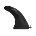 SUP paddle with large removable fish fins showing screw mounting system