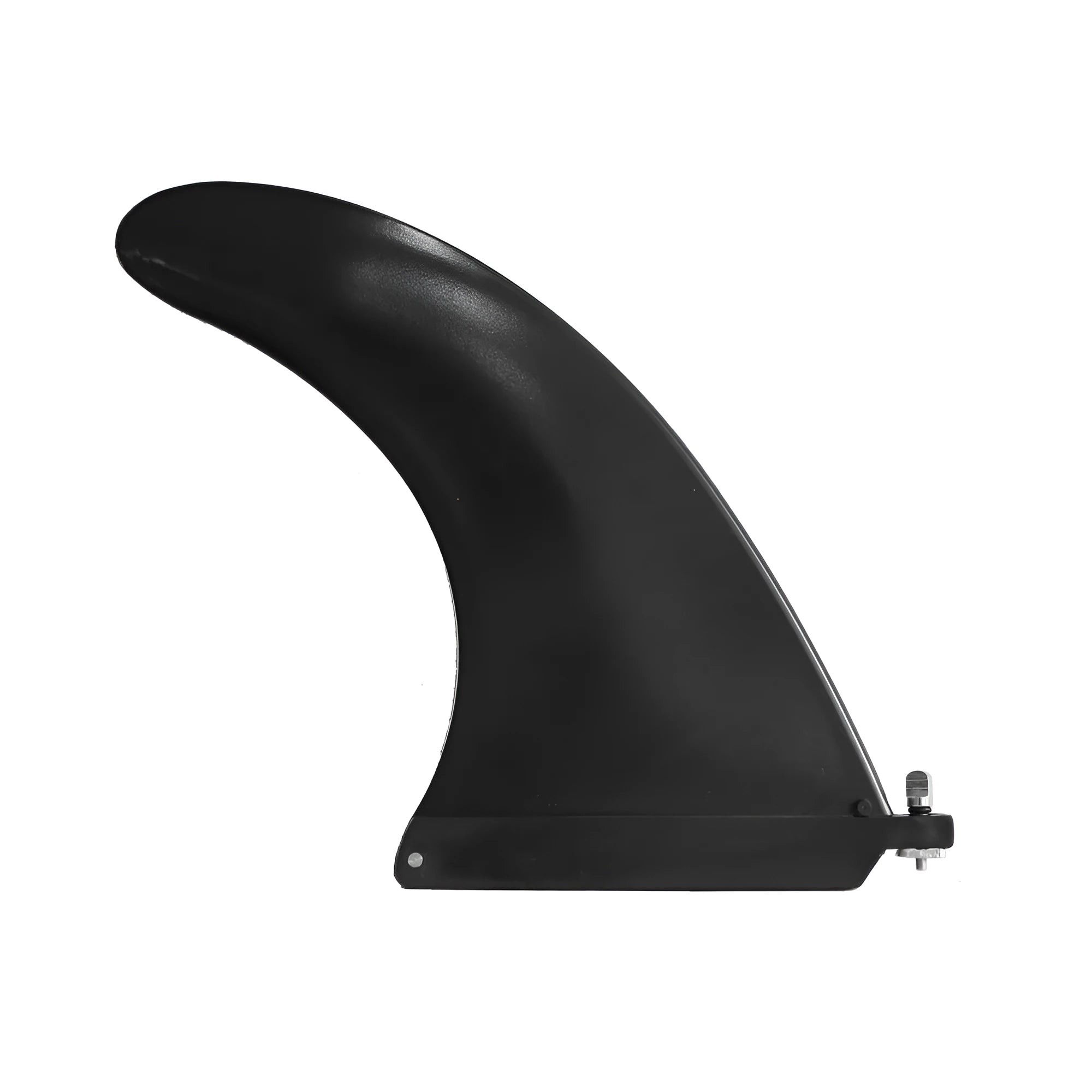 SUP paddle with large removable fish fins showing screw mounting system