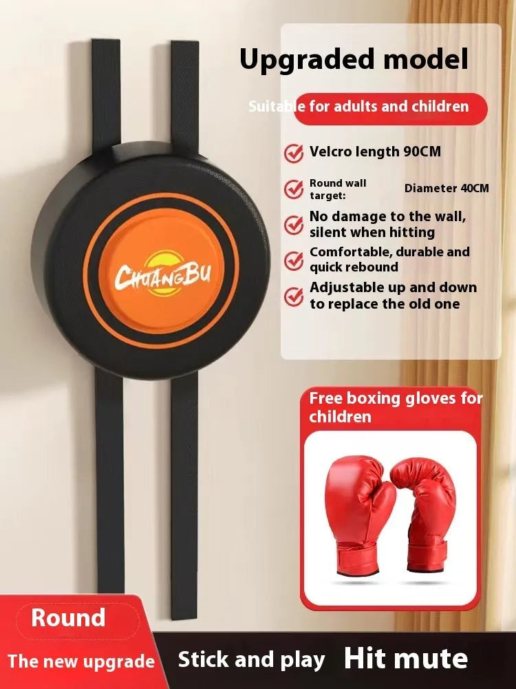Wall-mounted boxing sandbag target hanging for home training with PU leather construction