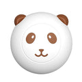 Panda-shaped silicone pet bath brush with soft bristles for cleaning cats and dogs.